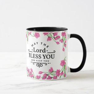 The Lord Bless you and Keep You Mug with Flowers