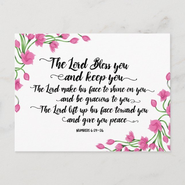 The Lord Bless You and Keep You Postcard (Front)