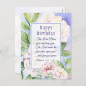 The Lord Bless You Bible Birthday Elegant Floral Postcard | Zazzle