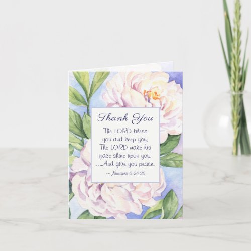 The Lord Bless You Bible Inspirational Floral Thank You Card
