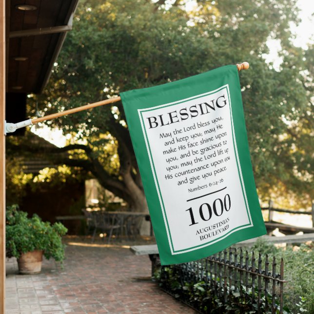 THE LORD BLESS YOU Christian House Flag (In SItu)
