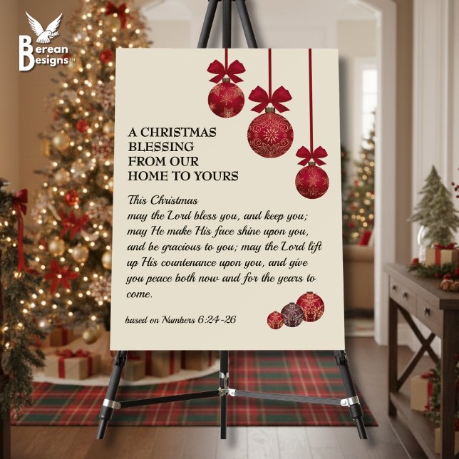 THE LORD BLESS YOU Christmas Blessing Foam Board (Special Christmas variation of Numbers 6 Blessing. Ideal welcome entrance decor for Christian homes)