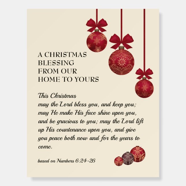 THE LORD BLESS YOU Christmas Blessing Foam Board (Front)