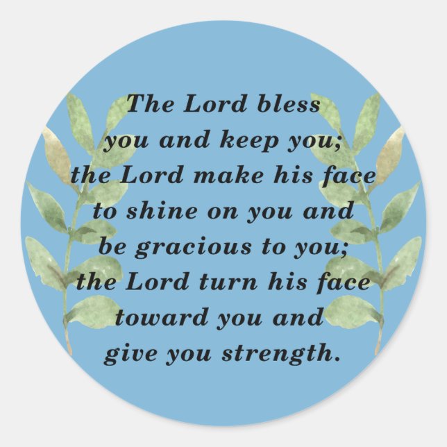 The Lord Bless You Classic Round Sticker (Front)