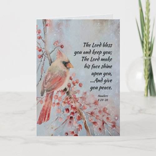 The Lord Bless You Inspirational Christmas Holiday Card