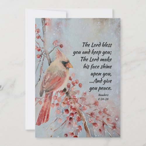 The Lord Bless You Inspirational Christmas Holiday Card