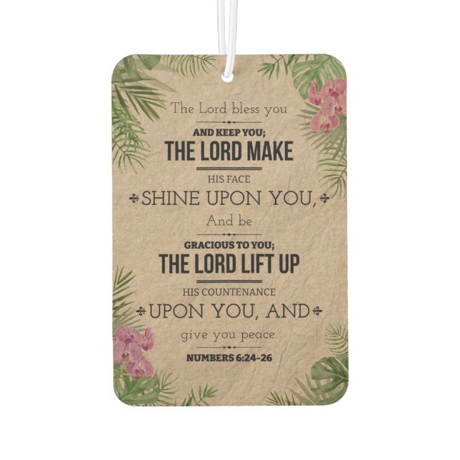 The Lord Bless You, Numbers 6:24-26 Air Freshener (Back)