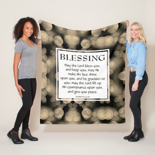 THE LORD BLESS YOU Numbers 624_26 BEIGE Fleece Blanket