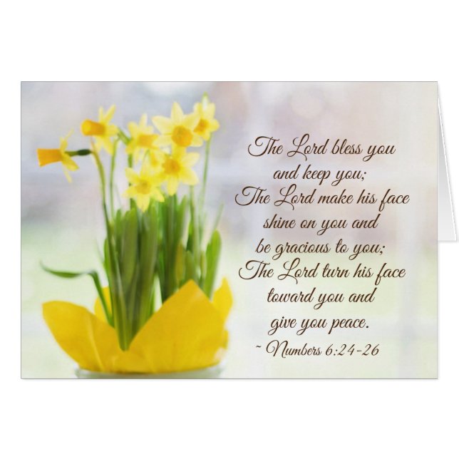 The Lord Bless You Numbers 6:24-26 Bible Card (Front Horizontal)