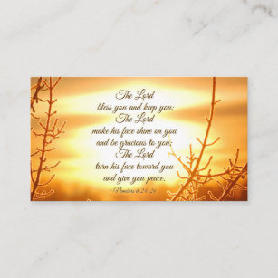 The Lord Bless You Numbers 6:24-26 Bible Verse Business Card