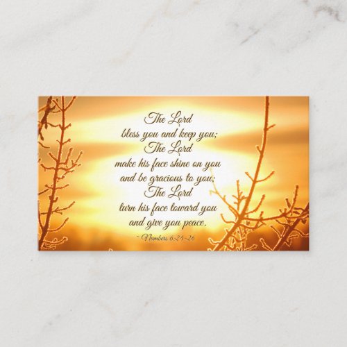The Lord Bless You Numbers 624_26 Bible Verse Business Card