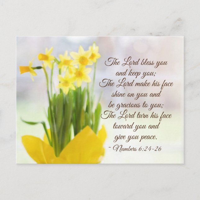 The Lord Bless You Numbers 6:24-26 Bible Verse Postcard (Front)