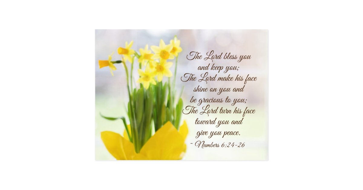 The Lord Bless You Numbers 6:24-26 Bible Verse Postcard | Zazzle.com