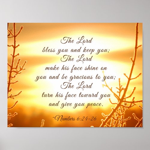 The Lord Bless You Numbers 624_26 Bible Verse Poster