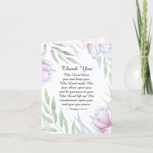 The Lord Bless You Numbers 624_26 Bible Verse Thank You Card