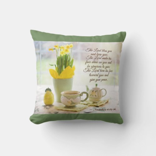 The Lord Bless You Numbers 624_26 Bible Verse Throw Pillow