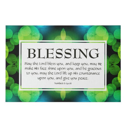 THE LORD BLESS YOU  Numbers 624_26 BLESSING Blue Faux Canvas Print