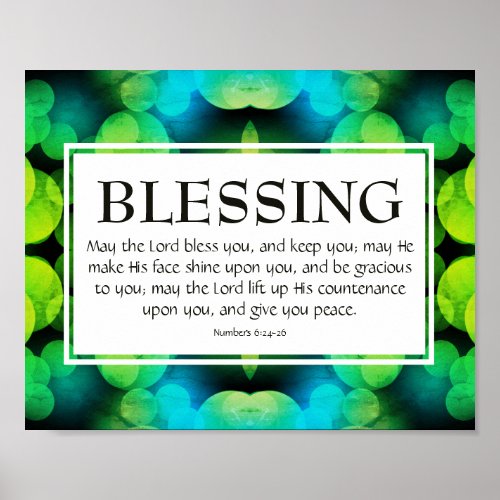 THE LORD BLESS YOU  Numbers 624_26 BLESSING Blue Poster