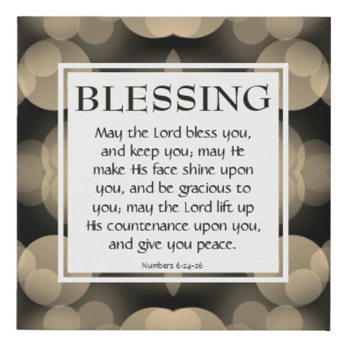 THE LORD BLESS YOU Numbers 624_26 BLESSING Faux Canvas Print