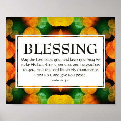 THE LORD BLESS YOU  Numbers 624_26 BLESSING Poster
