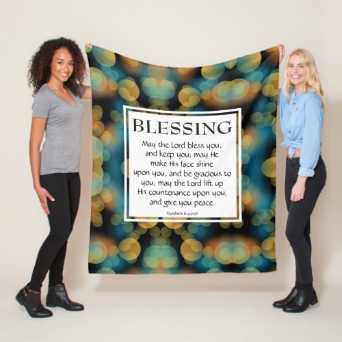 THE LORD BLESS YOU Numbers 624_26 BLUE Fleece Blanket