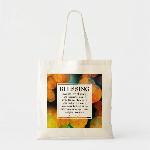 THE LORD BLESS YOU Numbers 624_26 Monogram Tote Bag
