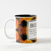 THE LORD BLESS YOU | Numbers 6:24-26 Orange Bokeh Two-Tone Coffee Mug (Left)