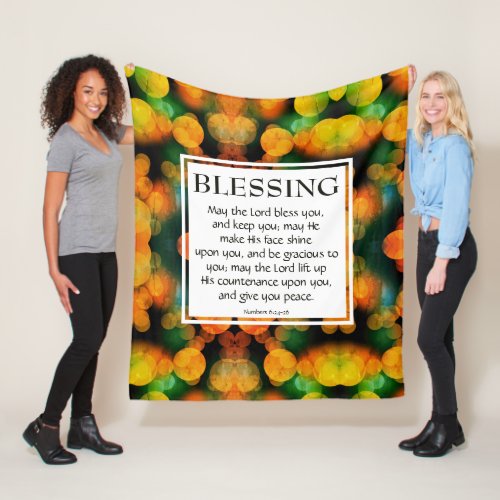 THE LORD BLESS YOU Numbers 624_26 ORANGE Fleece Blanket