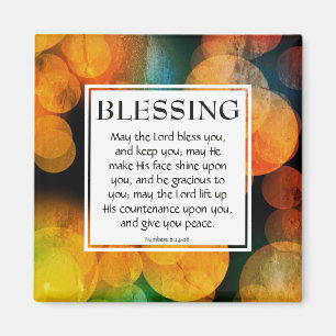 THE LORD BLESS YOU Numbers 6:24-26 ORANGE Magnet