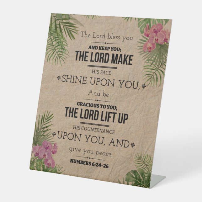 The Lord Bless You, Numbers 6:24-26 Pedestal Sign (Front)