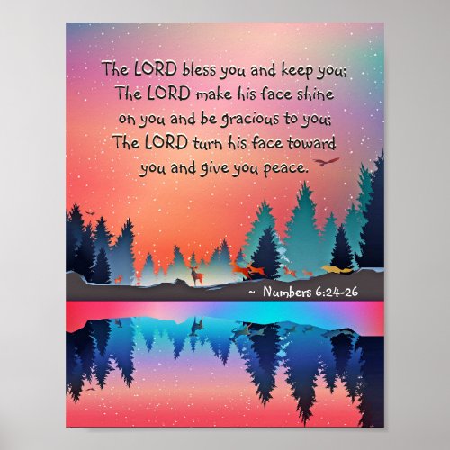 The Lord Bless You Numbers 624_26 Winter Lake Poster