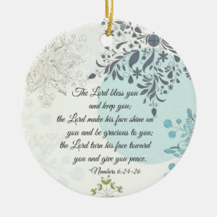 The Lord Bless You, Numbers 6:24, Bible Christmas Ceramic Ornament