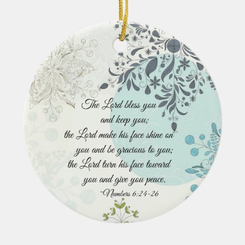 The Lord Bless You Numbers 624 Bible Christmas Ceramic Ornament