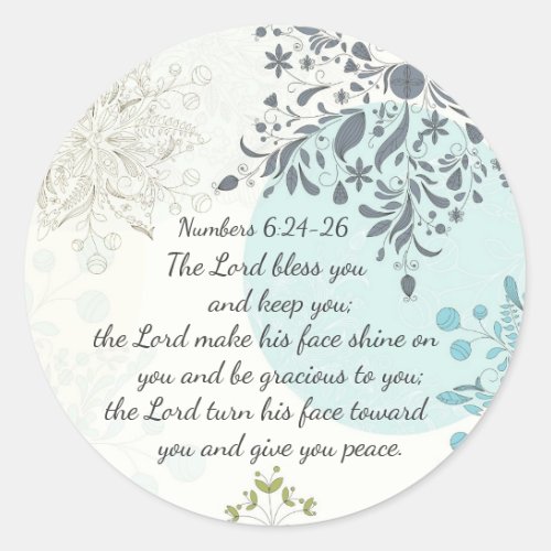 The Lord Bless You Numbers 624 Bible Verse Classic Round Sticker