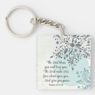 The Lord Bless You Numbers 6:24 Bible Verse Custom Keychain