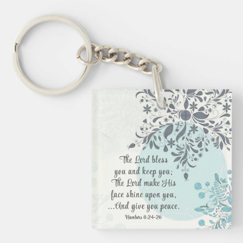 The Lord Bless You Numbers 624 Bible Verse Custom Keychain