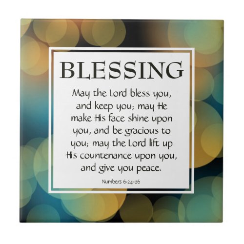 THE LORD BLESS YOU Numbers 6 Christian Ceramic Tile