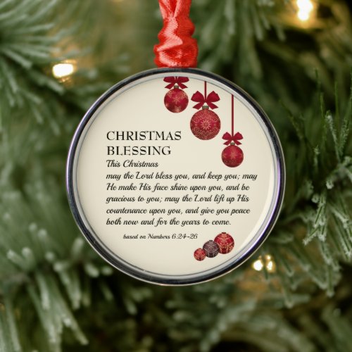 THE LORD BLESS YOU  Numbers 6  CHRISTMAS Metal Ornament