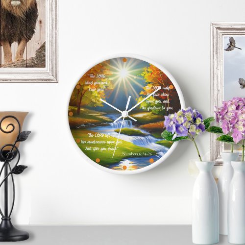 The Lord Bless You Numbers 6 Comfort BIble Verse Clock