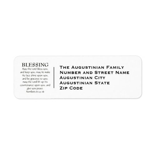 THE LORD BLESS YOU Numbers 6 Return Address Label