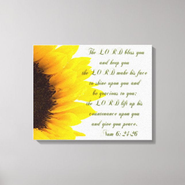 The Lord Bless you.../ Sunflower Canvas Print (Front)