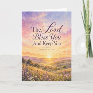 The Lord Bless You Watercolor Scripture Card