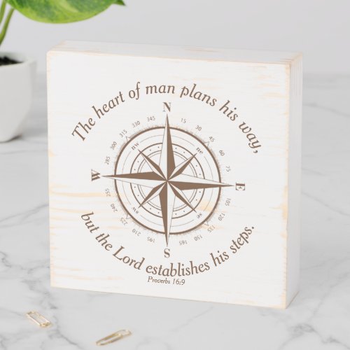 The Lord establishes his steps Wooden Box Sign