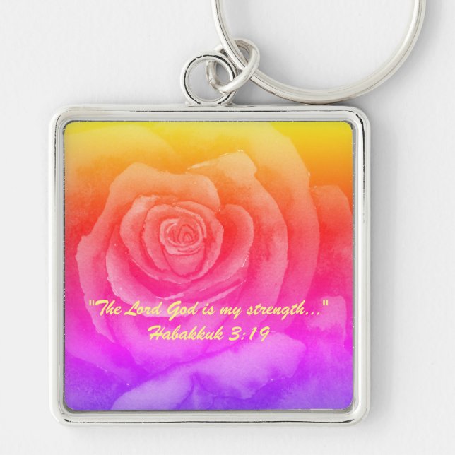 "The Lord God is my strength..." Bible truths  Key Keychain (Front)