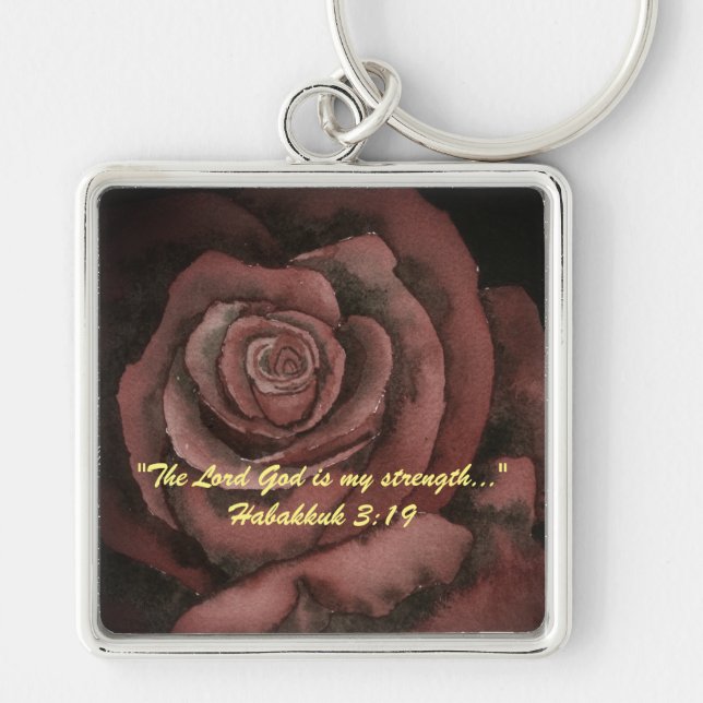 "The Lord God is my strength..." Bible truths  Key Keychain (Front)