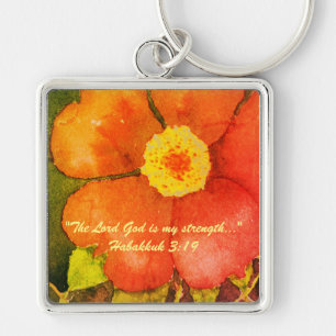 "The Lord God is my strength..." Bible truths Key Keychain