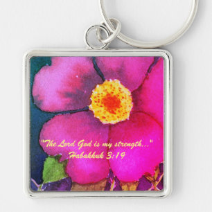 "The Lord God is my strength..." Bible truths Key Keychain