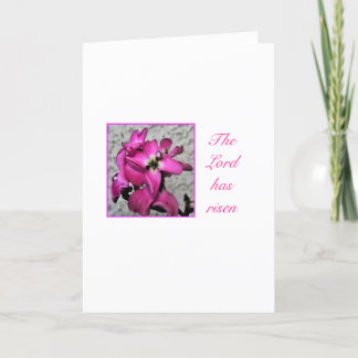 The Lord has risen pink floral easter card