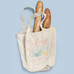 The Lord is Faithful Christian Scripture Psalms Tote Bag