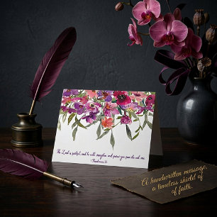 The Lord is faithful watercolor floral Christian  Card